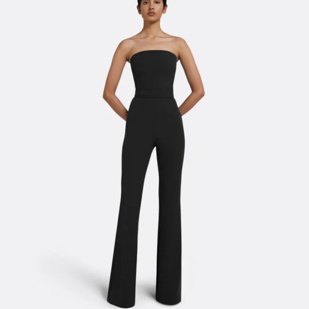 Safiyaa Wide Leg Crepe Choker Jumpsuit